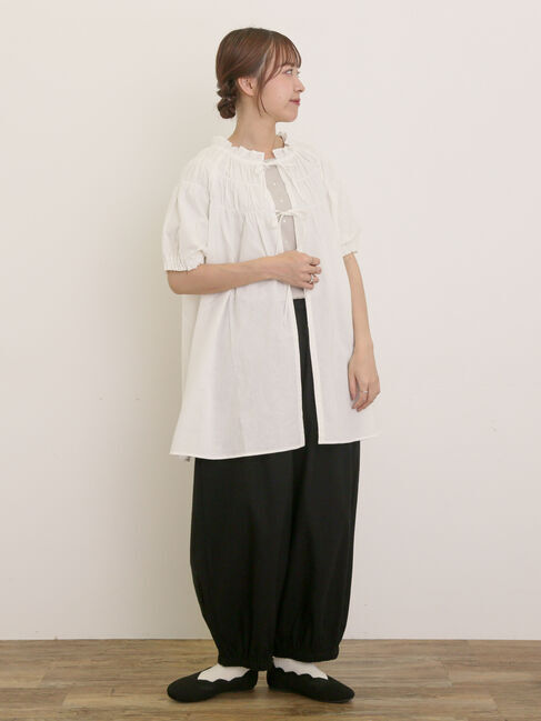 Samansa Mos2「前後2WAYリボンギャザーブラウス」|シャツ・ブラウス|