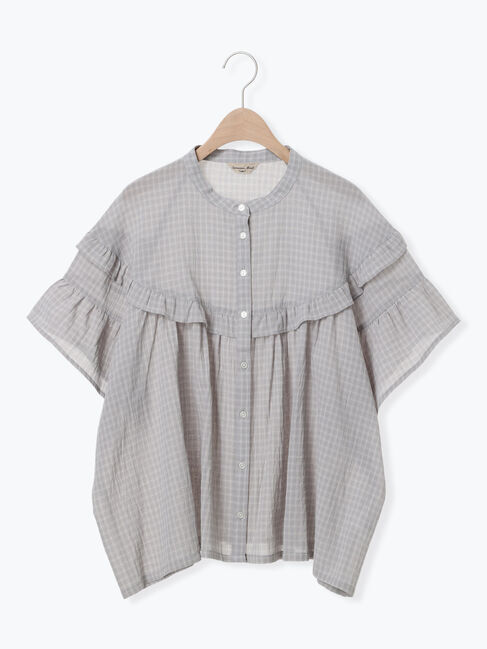 Samansa Mos2「フリル切替ブラウス」|シャツ・ブラウス|