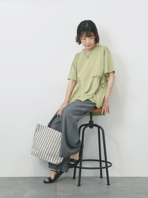 Samansa Mos2 blue「フリルチュニック」|Tシャツ・カットソー|