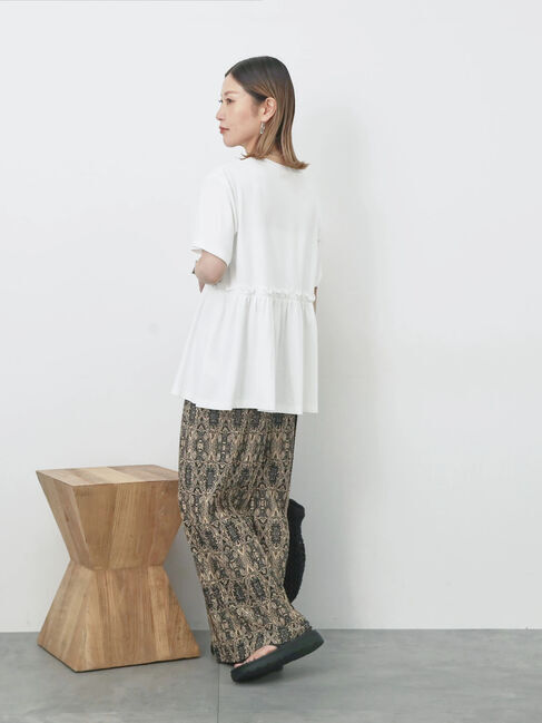 Samansa Mos2 blue「フリルチュニック」|Tシャツ・カットソー|