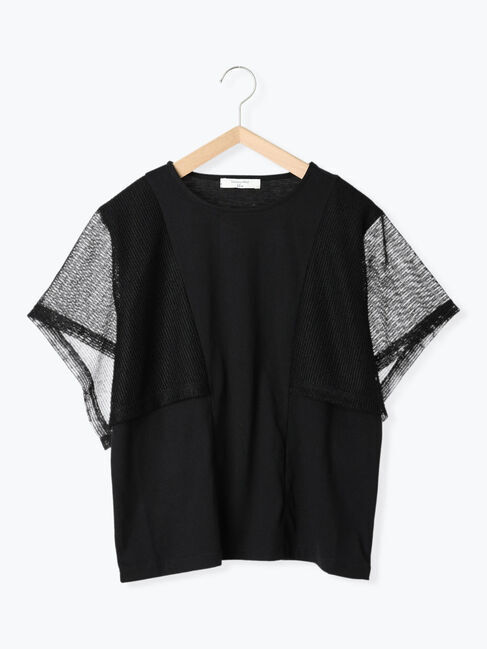 Samansa Mos2 blue「◎【接触冷感】メッシュ切替プルオーバー」|Tシャツ・カットソー|