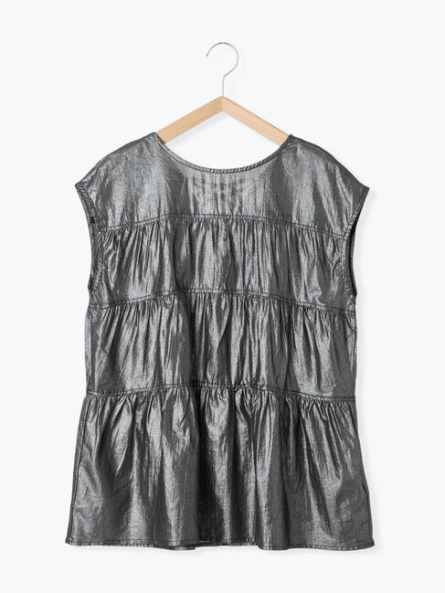 Samansa Mos2 blue「◎ティアードブラウス」|シャツ・ブラウス|