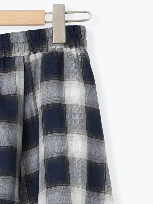 Samansa Mos2 blue「オンブレチェックドロストギャザースカート」|スカート|