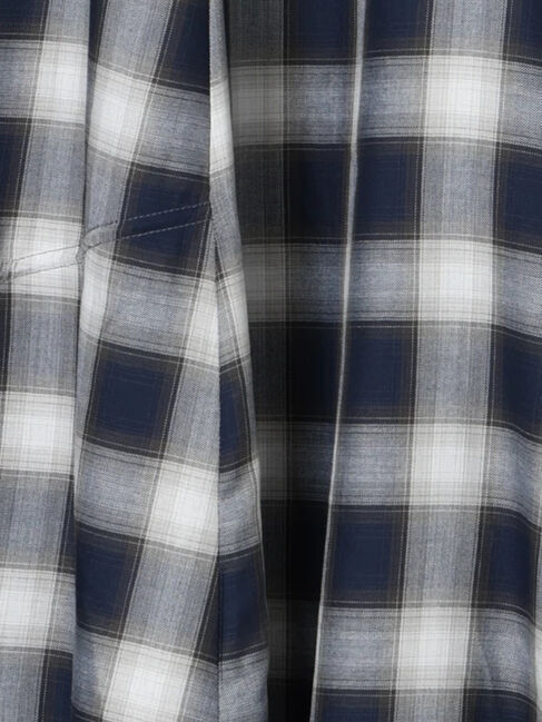 Samansa Mos2 blue「オンブレチェックドロストギャザースカート」|スカート|