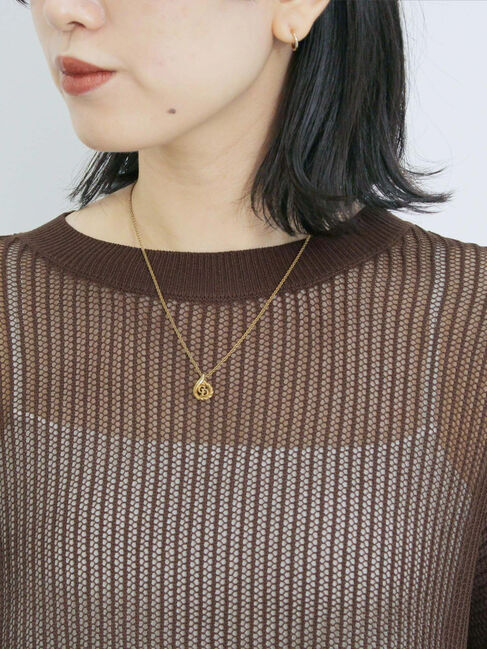 Samansa Mos2 blue「メッシュプルオーバー」|ニット・セーター|