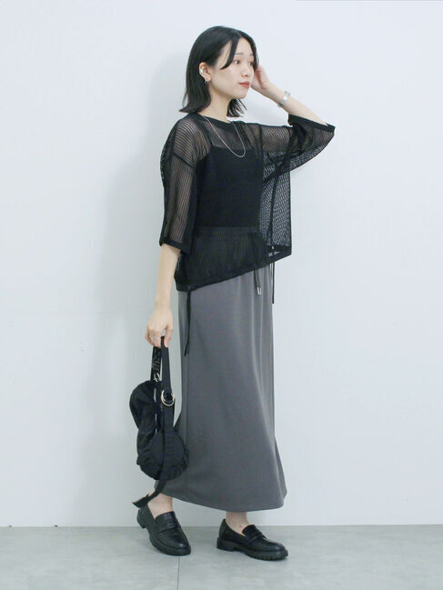 Samansa Mos2 blue「メッシュプルオーバー」|ニット・セーター|