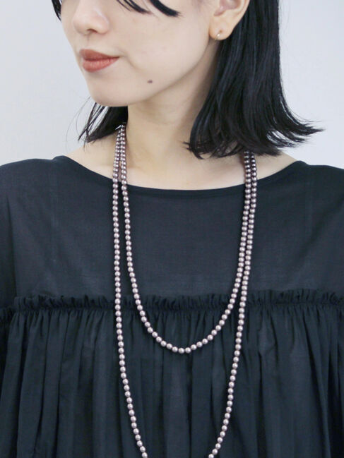 Samansa Mos2 blue「ボイルギャザーチュニック」|シャツ・ブラウス|