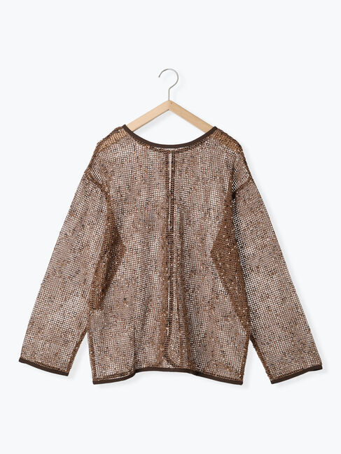 Samansa Mos2 blue「前後2wayメッシュレースカーディガン」|カーディガン|