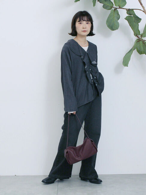 Samansa Mos2 blue「【ECO DENIM 】 フレアパンツ」|その他|