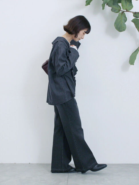 Samansa Mos2 blue「【ECO DENIM 】 フレアパンツ」|その他|