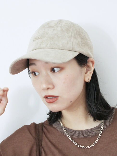 Samansa Mos2 blue「スエードロゴ刺繍キャップ」|その他|