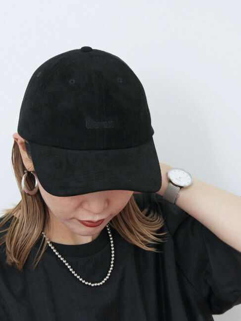 Samansa Mos2 blue「スエードロゴ刺繍キャップ」|その他|