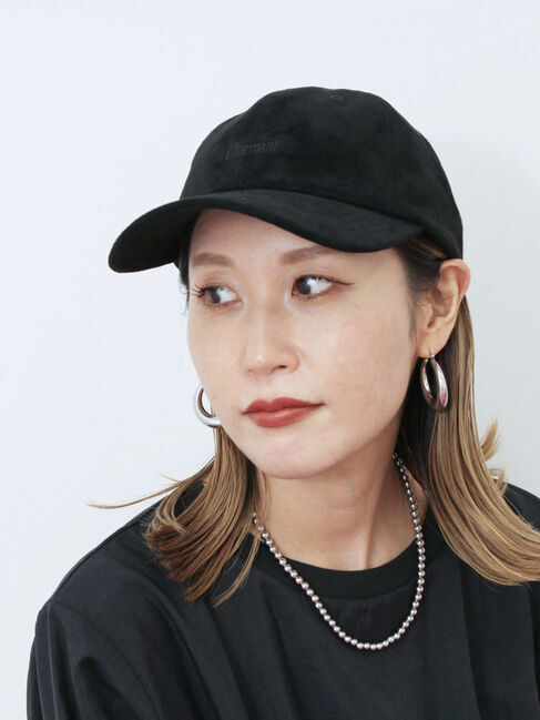 Samansa Mos2 blue「スエードロゴ刺繍キャップ」|その他|