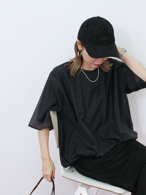 Samansa Mos2 blue「スエードロゴ刺繍キャップ」|その他|