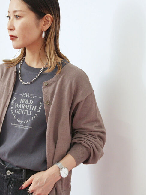 Samansa Mos2 blue「アソートプリントロンT」|Tシャツ・カットソー|