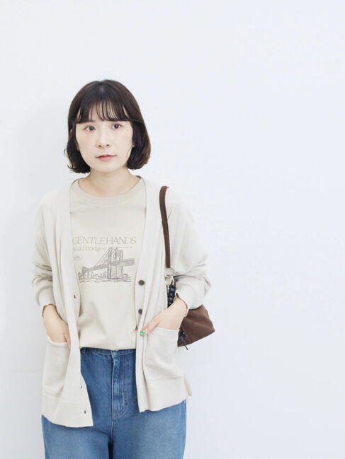 Samansa Mos2 blue「アソートプリントロンT」|Tシャツ・カットソー|