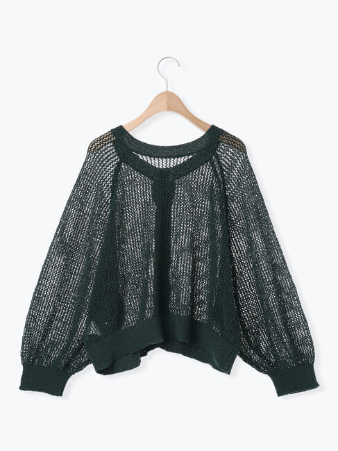 Samansa Mos2「メッシュ編み前後2WAYドルマンスリーブカーディガン」|カーディガン|