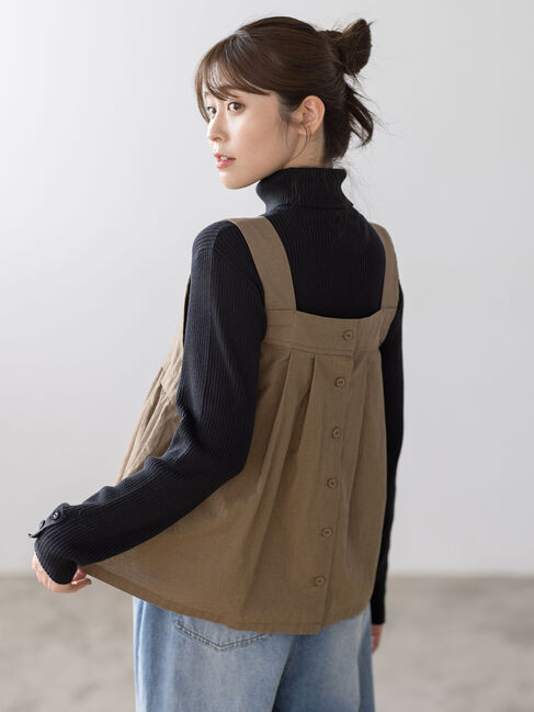 Samansa Mos2「【ゆべし&times;Samansa Mos2】前後2WAYビスチェ」|ダウンベスト・ベスト|キャメル