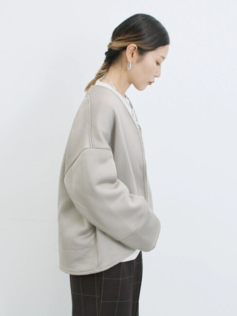 Samansa Mos2 blue「【マシンウォッシャブル】マルチスタイルボンディングブルゾン」|ブルゾン・スタジャン|