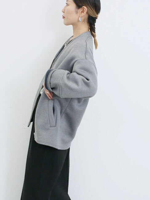 Samansa Mos2 blue「【マシンウォッシャブル】マルチスタイルボンディングブルゾン」|ブルゾン・スタジャン|