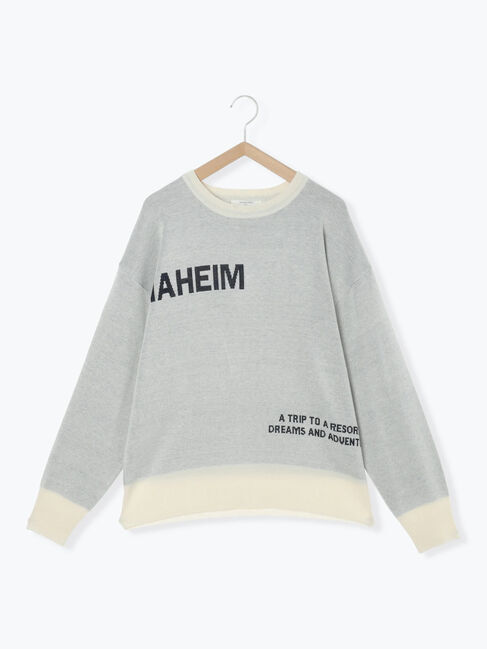 Samansa Mos2 blue「アソートロゴジャガードニットプルオーバー」|ニット・セーター|