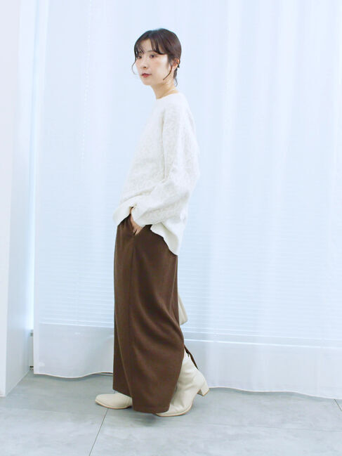 Samansa Mos2 blue「カットリブナロースカート」|スカート|