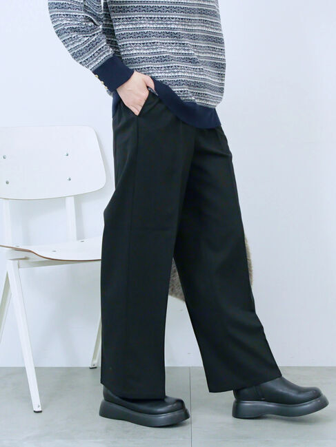 Samansa Mos2 blue「裏起毛ストレートパンツ」|その他|