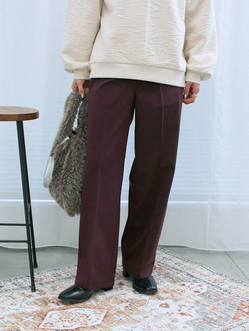 Samansa Mos2 blue「裏起毛ストレートパンツ」|その他|