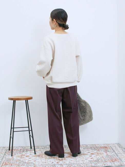 Samansa Mos2 blue「裏起毛ストレートパンツ」|その他|