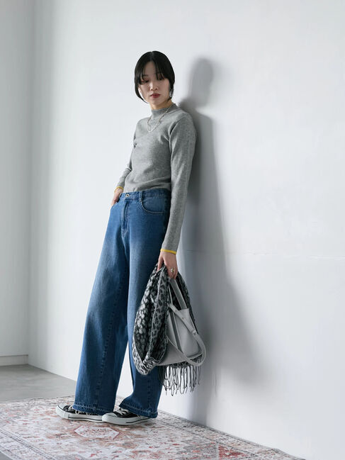 Samansa Mos2 blue「ストレートデニムパンツ」|その他|