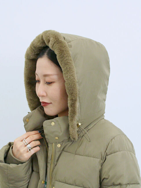 Samansa Mos2 blue「スタイルアップパデットコート」|その他|