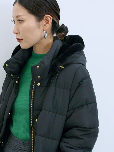 Samansa Mos2 blue「スタイルアップパデットコート」|その他|