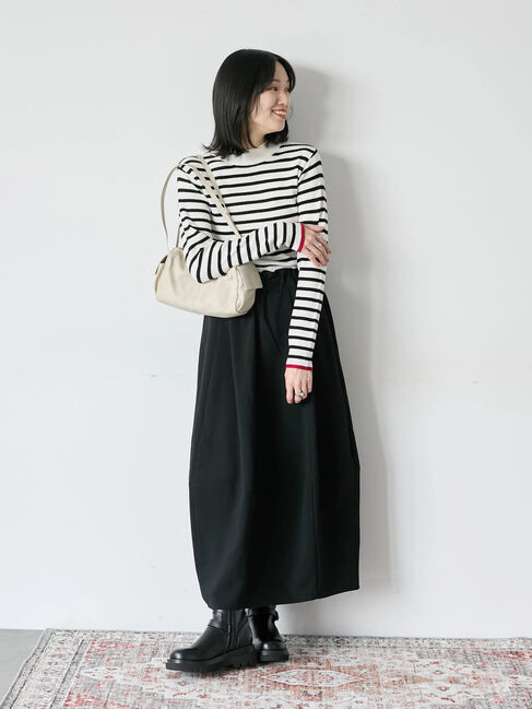 Samansa Mos2 blue「【Hug knit】リブハイネックプルオーバー」|ニット・セーター|