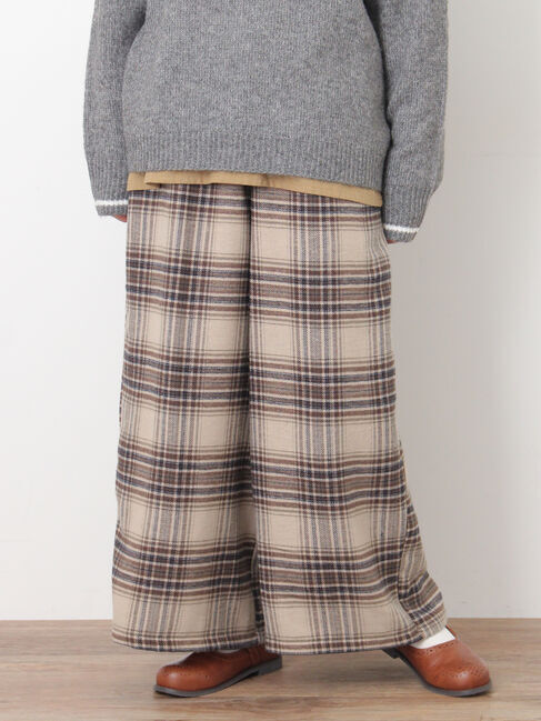 Samansa Mos2「【M/Lサイズ】チェック柄ワイドパンツ」|その他|