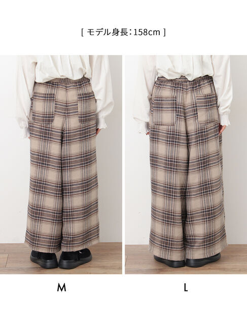 Samansa Mos2「【M/Lサイズ】チェック柄ワイドパンツ」|その他|
