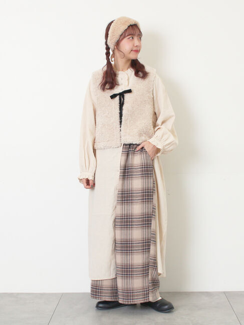 Samansa Mos2「【M/Lサイズ】チェック柄ワイドパンツ」|その他|