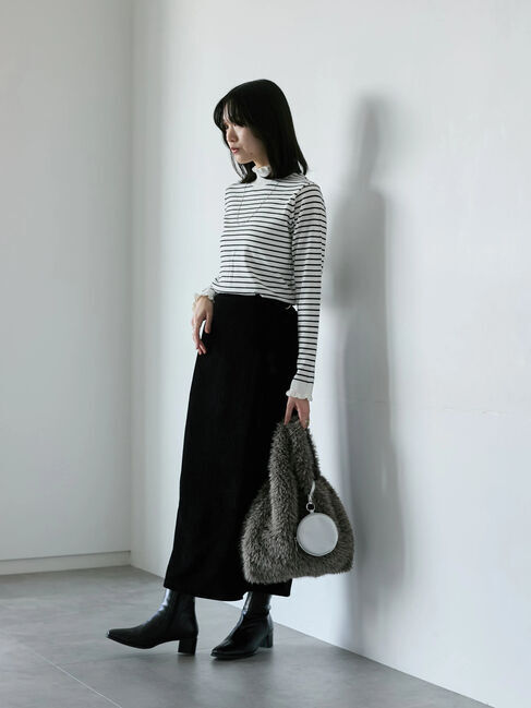 Samansa Mos2 blue「フリル衿ニットプルオーバー」|ニット・セーター|