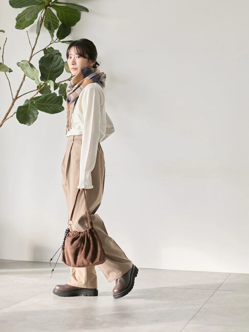 Samansa Mos2 blue「フリル衿ニットプルオーバー」|ニット・セーター|