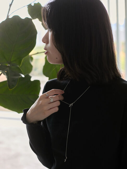 Samansa Mos2 blue「フリル衿ニットプルオーバー」|ニット・セーター|