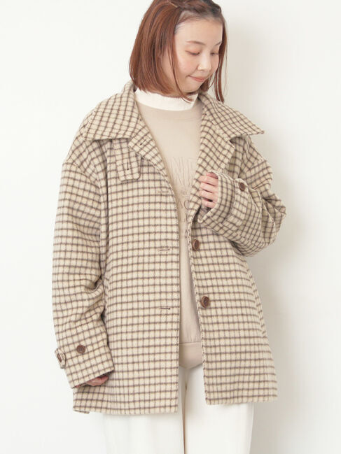 Samansa Mos2「シャギーチェックコート」|その他|