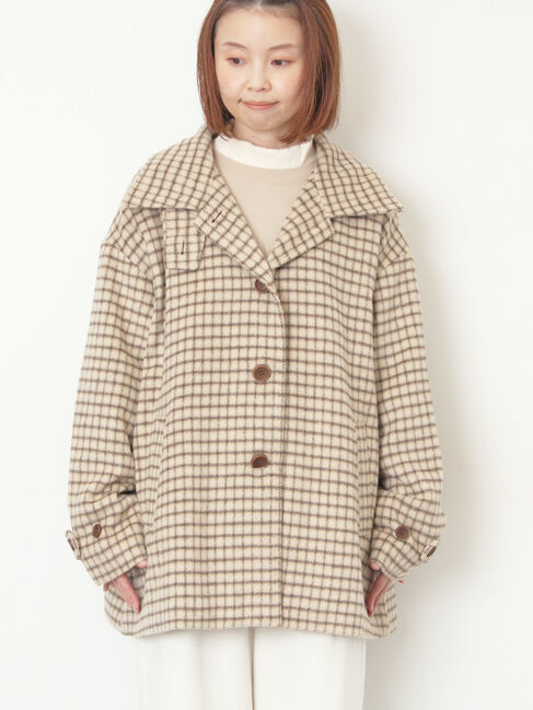 Samansa Mos2「シャギーチェックコート」|その他|