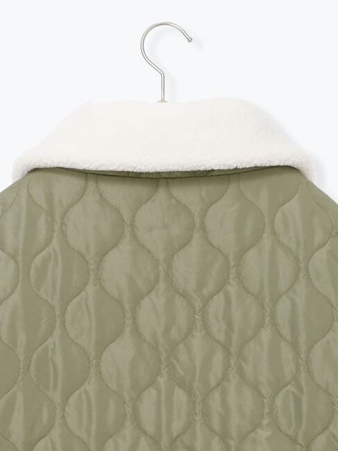 Samansa Mos2 blue「衿ボアキルトジャケット」|その他|