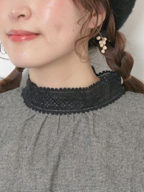 Samansa Mos2「【保温加工】襟レースブラウス」|シャツ・ブラウス|