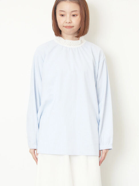 Samansa Mos2「【保温加工】襟レースブラウス」|シャツ・ブラウス|