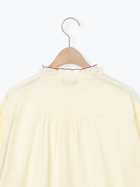 Samansa Mos2「前立て刺繍フリルブラウス」|シャツ・ブラウス|