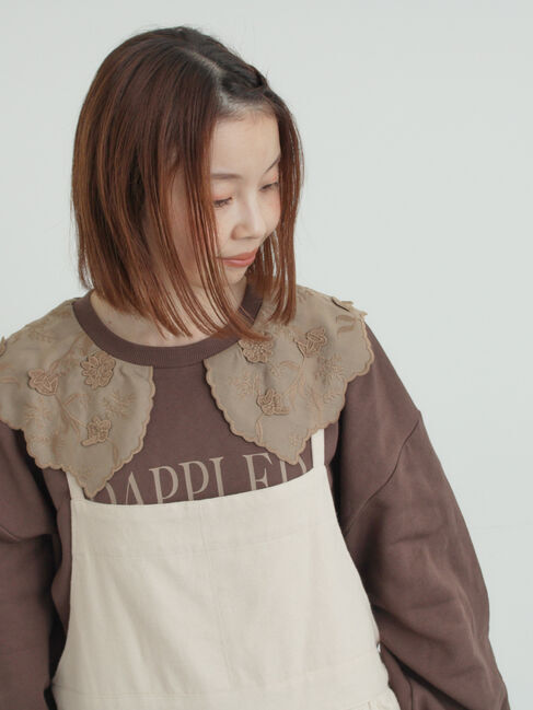 Samansa Mos2「裏毛3Dレース襟付きスウェット」|Tシャツ・カットソー|