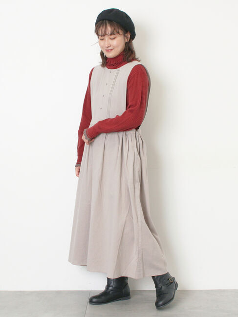 Samansa Mos2「袖口配色スカラップタートルニット」|ニット・セーター|