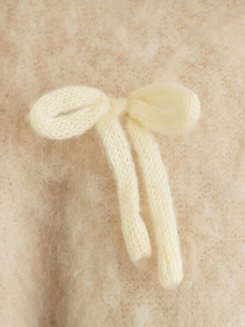 Samansa Mos2「リボン付きニットカーディガン」|カーディガン|