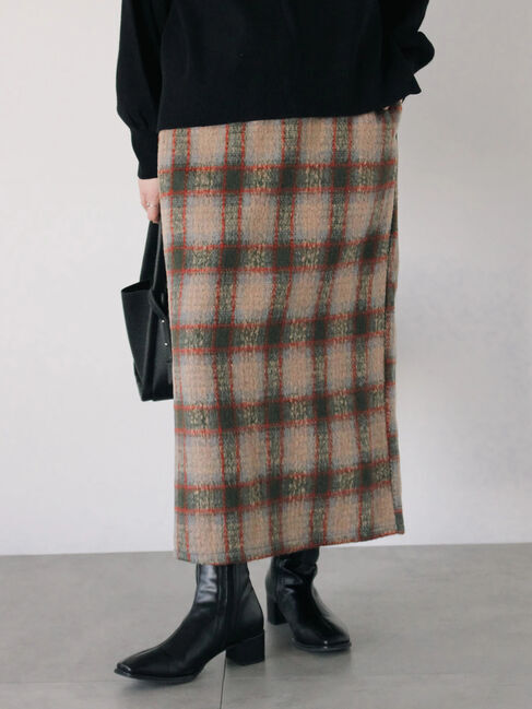 Samansa Mos2 blue「チェック柄スカート」|スカート|