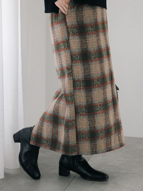 Samansa Mos2 blue「チェック柄スカート」|スカート|